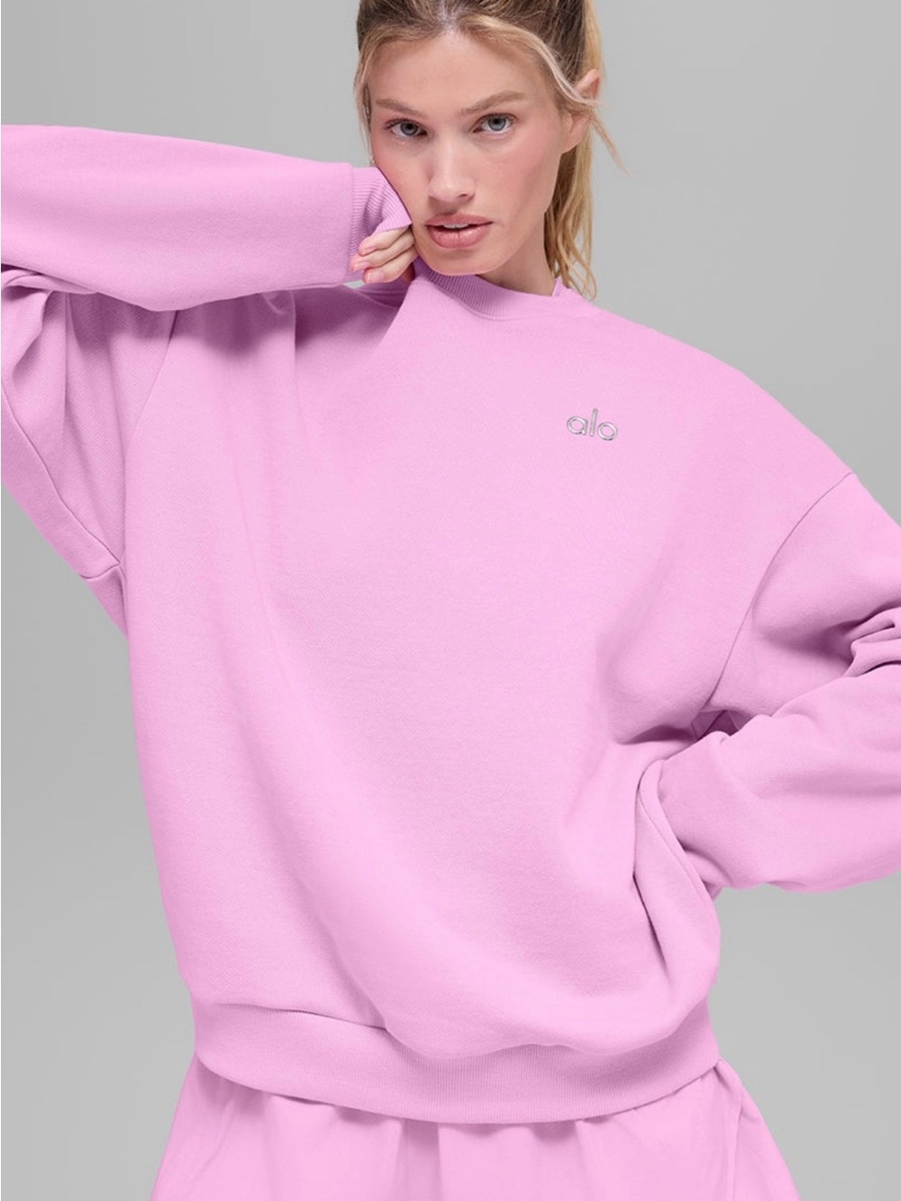 Alo yoga Accolade Crew Neck Pullover  Candy pink S